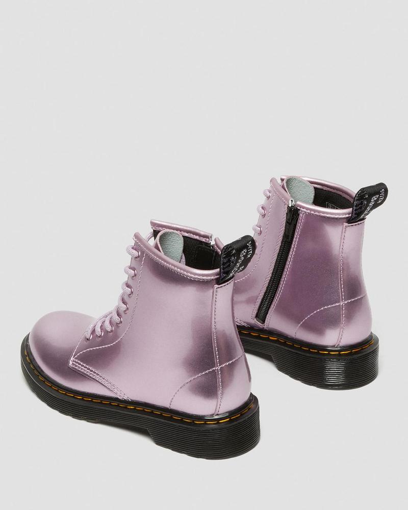 Dr Martens Junior 1460 Metallic Snørestøvler Børn Lyserød | DK 681ILH